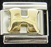 Gold Letter H - Talexia Letter enamel Italian charm